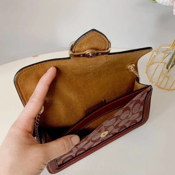 Coach CH150 Morgan Crossbody In Signature Chambray IN Wine Multi - Picture 5 of 6